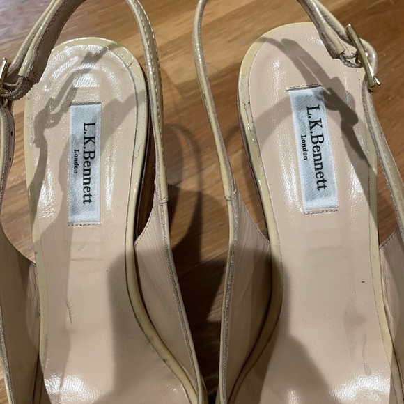 L.K.  Bennett Peep Toe Wedges - Picture 3 of 9